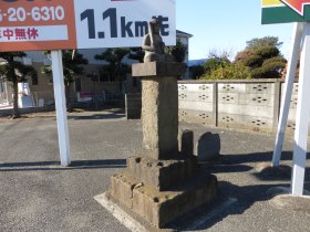 用田交差点の大山道標